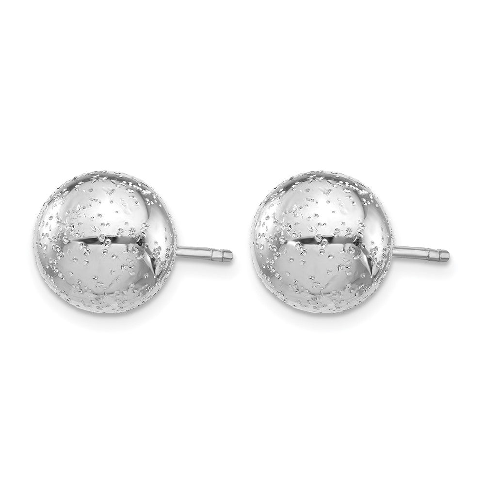 Sterling Silver Rhod Radiant Essence 10mm Ball Post Earrings