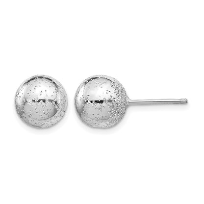 Sterling Silver Rhod Radiant Essence 10mm Ball Post Earrings