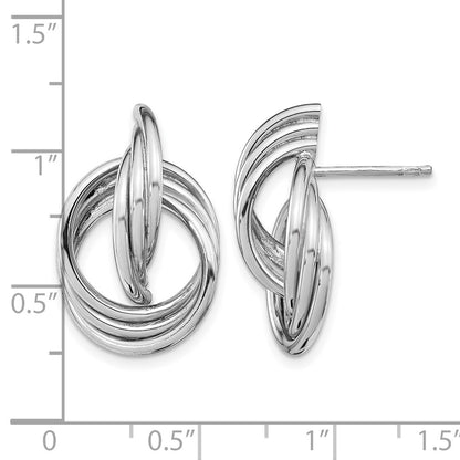 Sterling Silver Rh Plated Polished Post Earrings
