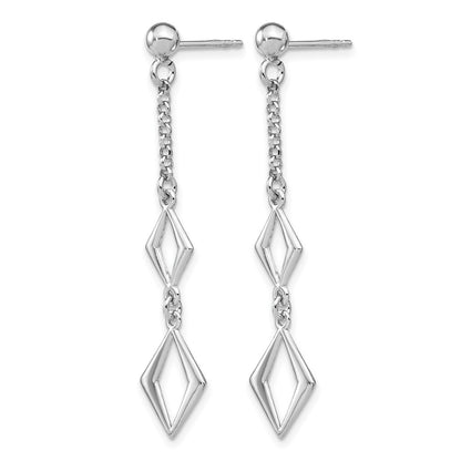 Sterling Silver Rhodium Plated Polished Earrings