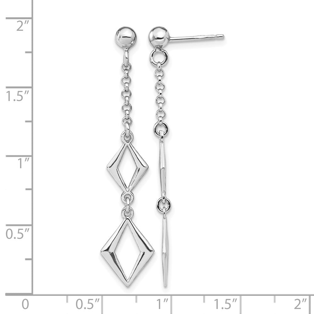 Sterling Silver Rhodium Plated Polished Earrings