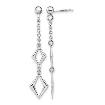 Sterling Silver Rhodium Plated Polished Earrings