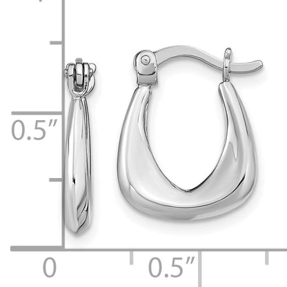Sterling Silver Rhodium Plated Huggie Earrings