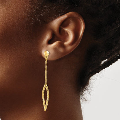 Gold Plated Sterling Silver D/C Post Dangle Earrings