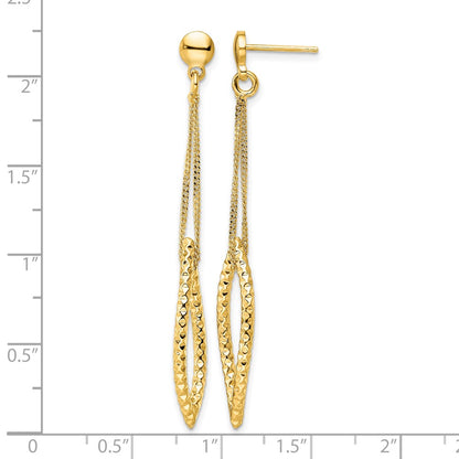 Gold Plated Sterling Silver D/C Post Dangle Earrings