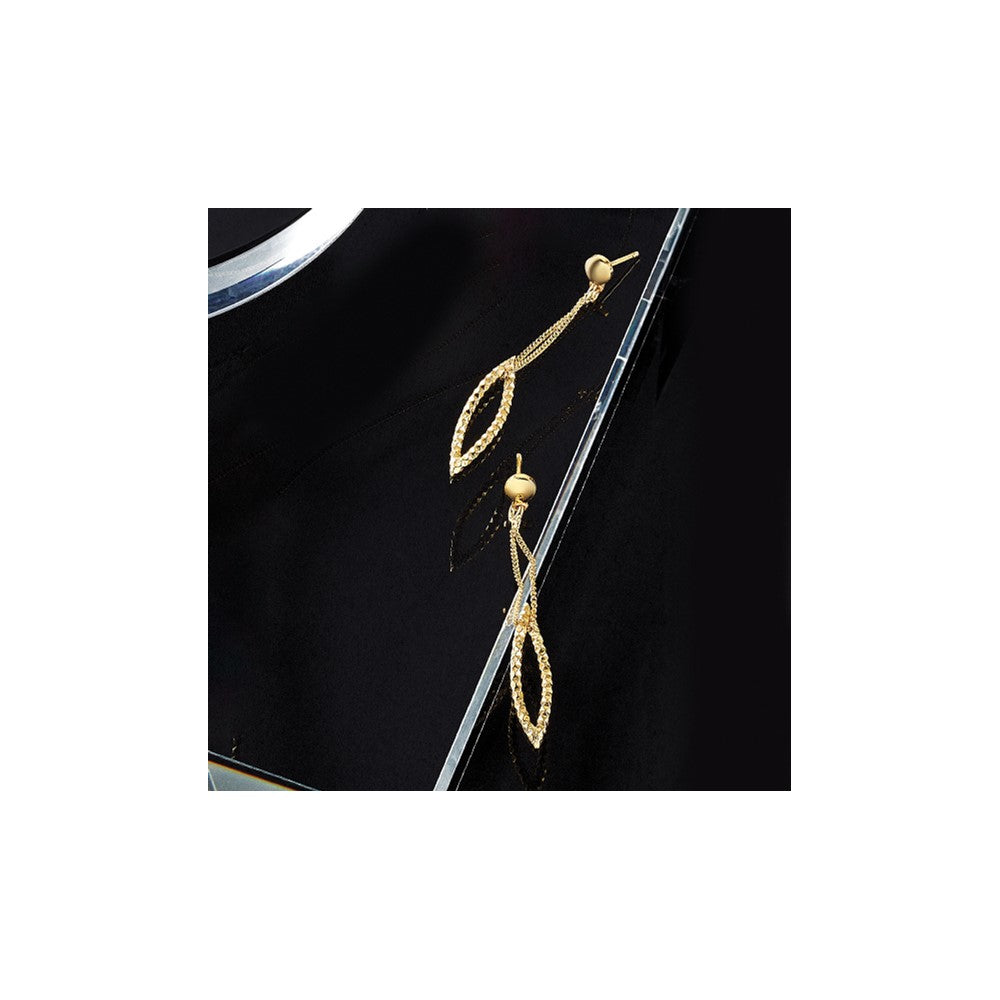 Gold Plated Sterling Silver D/C Post Dangle Earrings