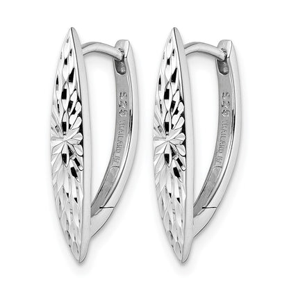 Sterling Silver Rhod Plated D/C Hoop Earrings
