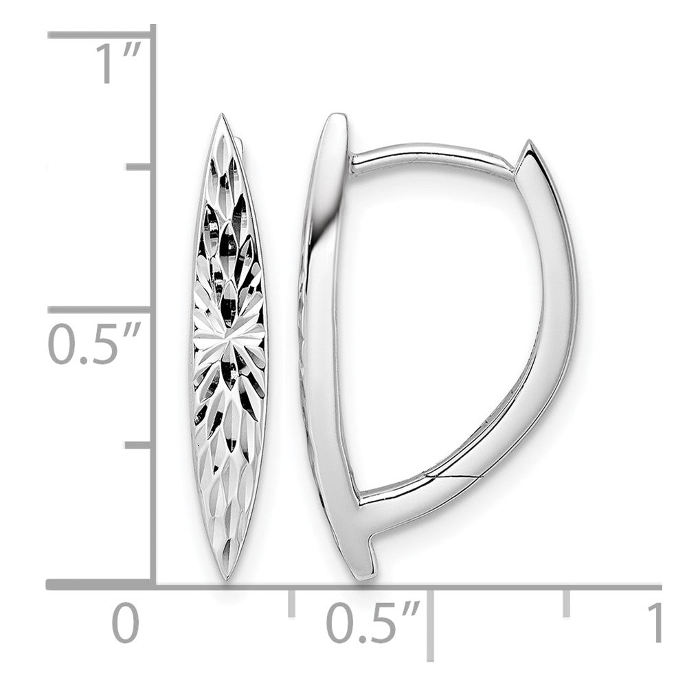 Sterling Silver Rhod Plated D/C Hoop Earrings