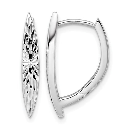 Sterling Silver Rhod Plated D/C Hoop Earrings