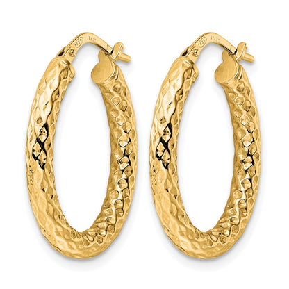 Sterling Silver Gold Tone Polished D/C Hoop Earrings