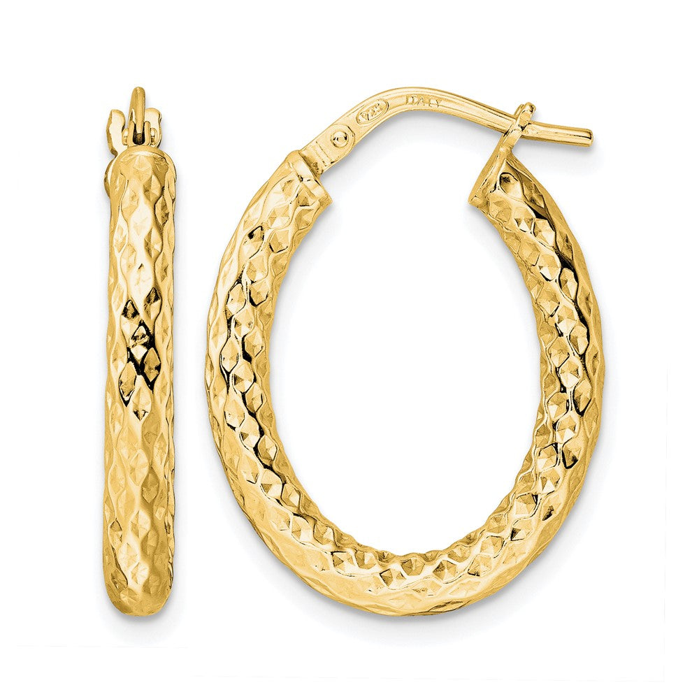 Sterling Silver Gold Tone Polished D/C Hoop Earrings