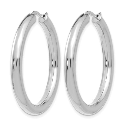 Sterling Silver Rhodium Plated 3.5mm Tube Earrings