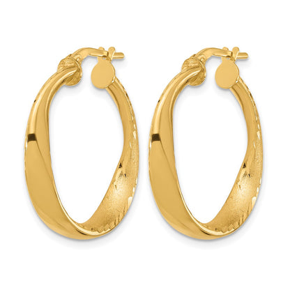 Sterling Silver Gold Plated Polished Hoop Earrings