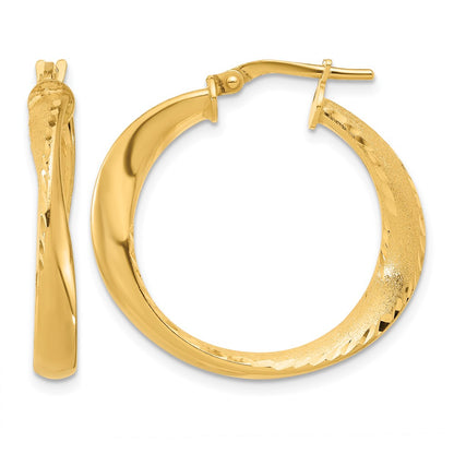 Sterling Silver Gold Plated Polished Hoop Earrings