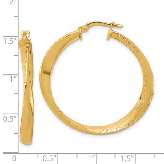 Sterling Silver Gold Plated Polished Hoop Earrings