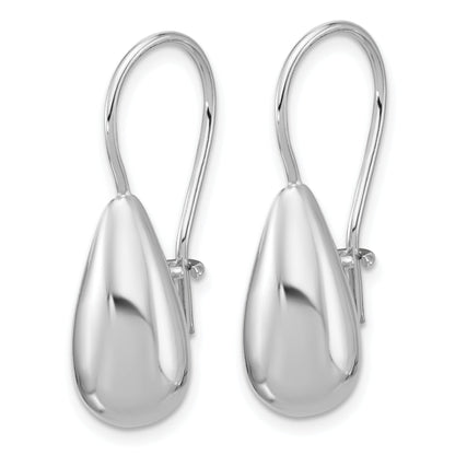 Sterling Silver Leslie'S' Rh Plated Polish Teardrop Dangle Earrings