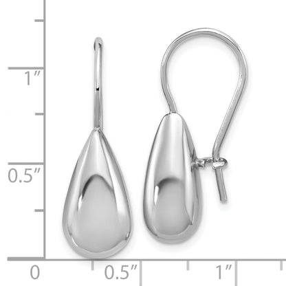 Sterling Silver Leslie'S' Rh Plated Polish Teardrop Dangle Earrings