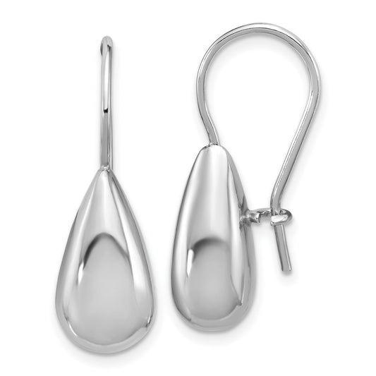 Sterling Silver Leslie'S' Rh Plated Polish Teardrop Dangle Earrings