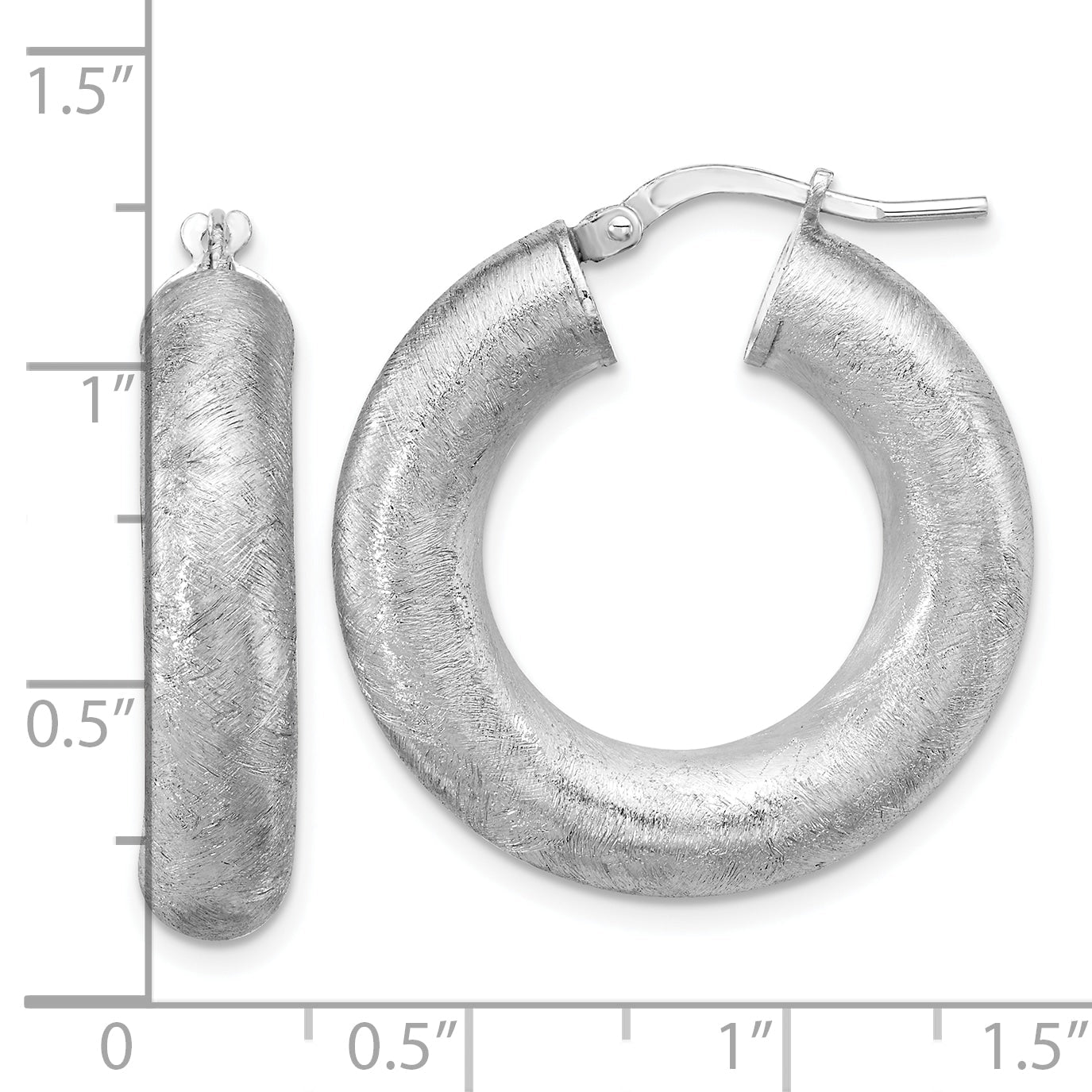 Sterling Silver Rh Plated Radiant Essence Hoop Earrings