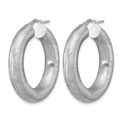 Sterling Silver Rh Plated Radiant Essence Hoop Earrings