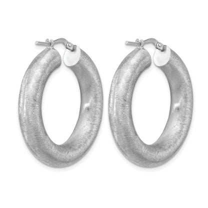 Sterling Silver Rh Plated Radiant Essence Hoop Earrings