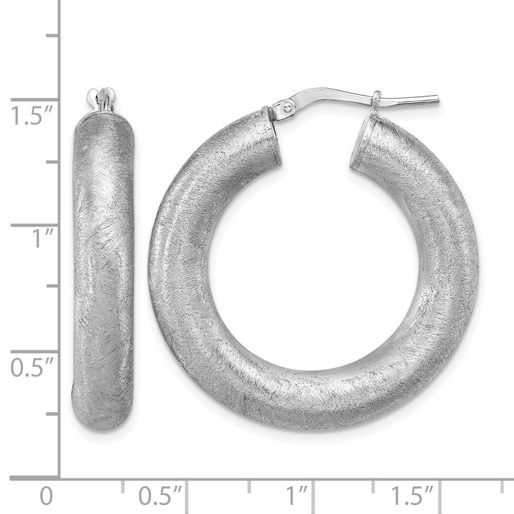 Sterling Silver Rh Plated Radiant Essence Hoop Earrings