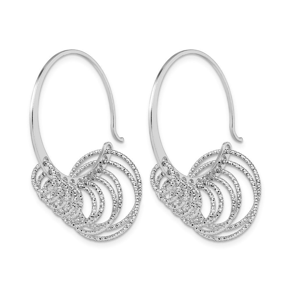 Sterling Silver Polished And Laser-Cut Hoop Earrings