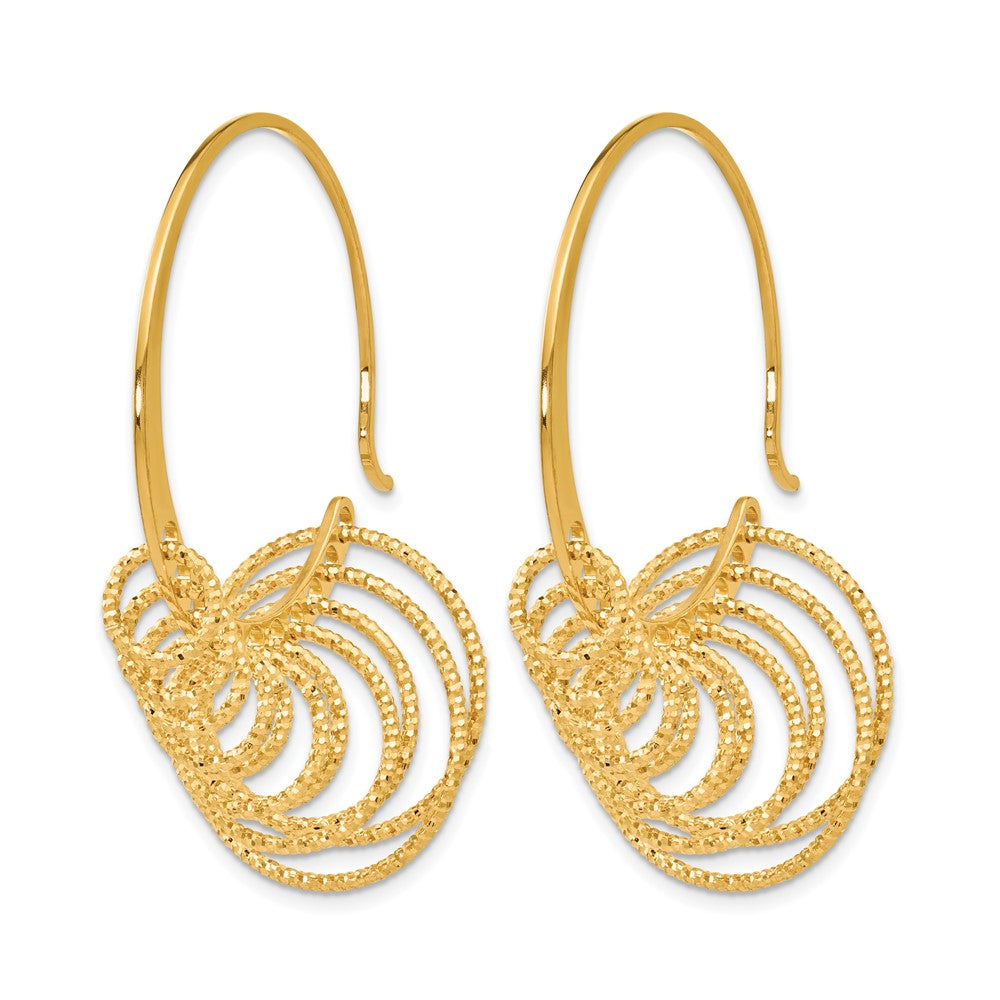 Ss/Gold Plated Ss And Gold-Plated Polished Laser-Cut Hoop Earrings