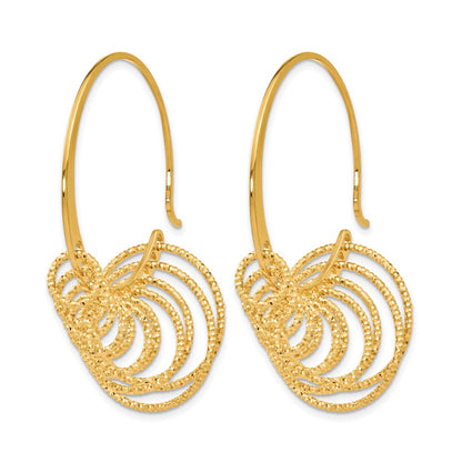 Ss/Gold Plated Ss And Gold-Plated Polished Laser-Cut Hoop Earrings