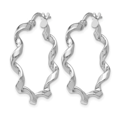 Sterling Silver Polished Twisted Hoop Earrings
