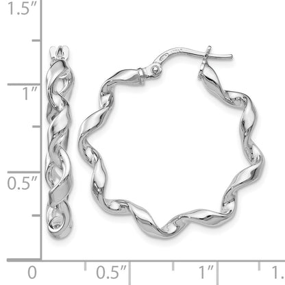 Sterling Silver Polished Twisted Hoop Earrings