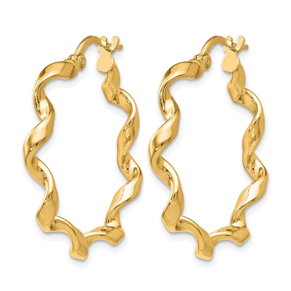 Sterling Silver Gold Tone Polished Twisted Hoop Earrings