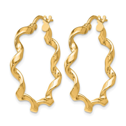 Sterling Silver Gold Tone Polished Twisted Hoop Earrings