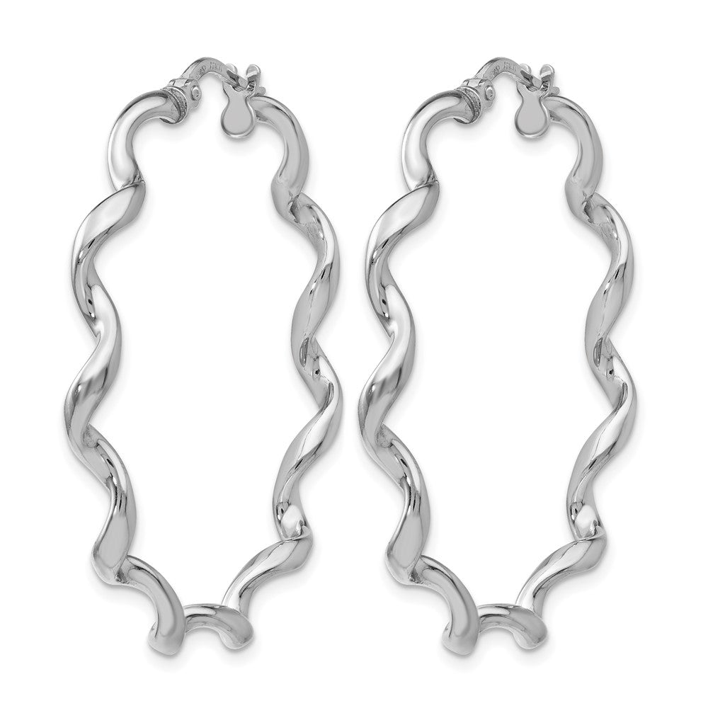 Sterling Silver Polished Twisted Hoop Earrings
