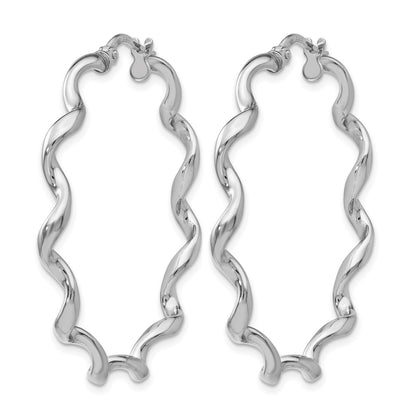 Sterling Silver Polished Twisted Hoop Earrings