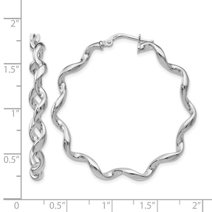 Sterling Silver Polished Twisted Hoop Earrings