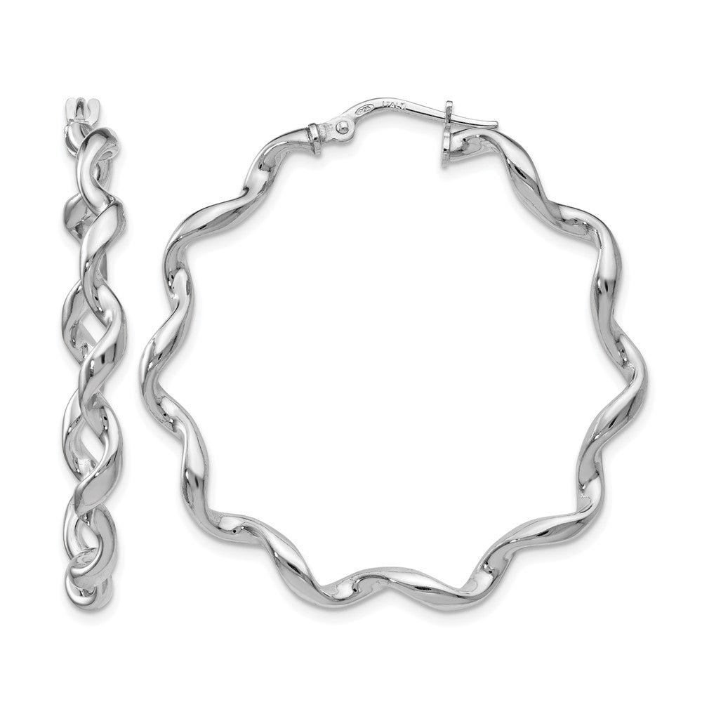 Sterling Silver Polished Twisted Hoop Earrings