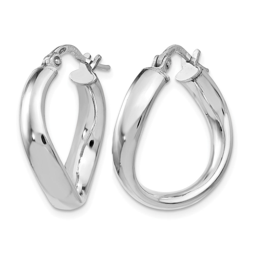 Sterling Silver Polished Twisted Hoop Earrings