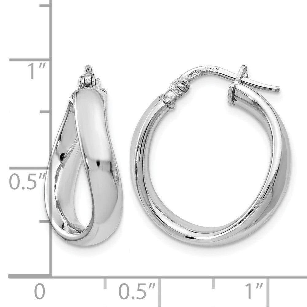 Sterling Silver Polished Twisted Hoop Earrings