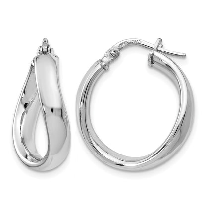 Sterling Silver Polished Twisted Hoop Earrings