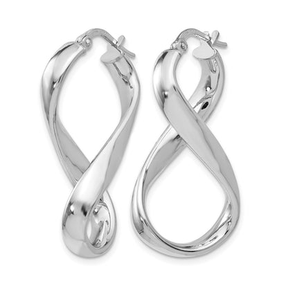 Sterling Silver Polished Twisted Hoop Earrings