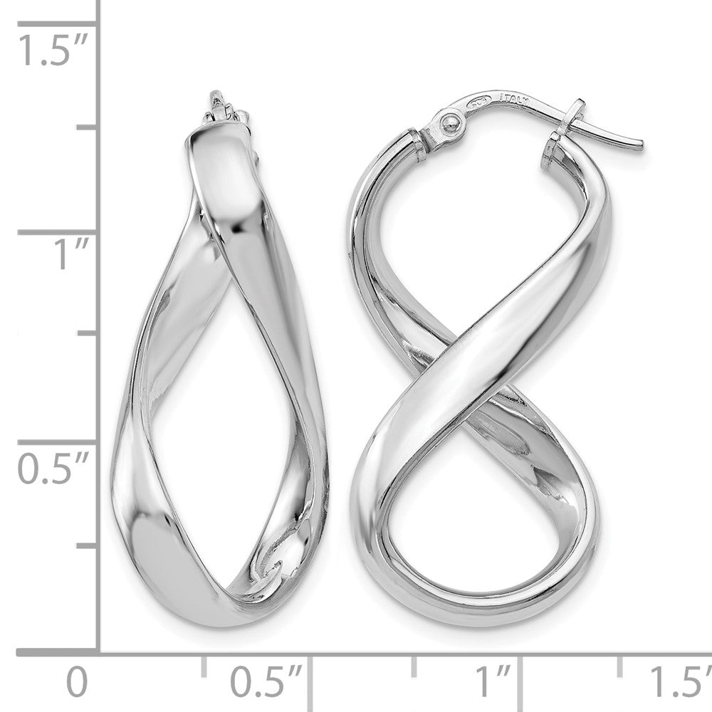 Sterling Silver Polished Twisted Hoop Earrings