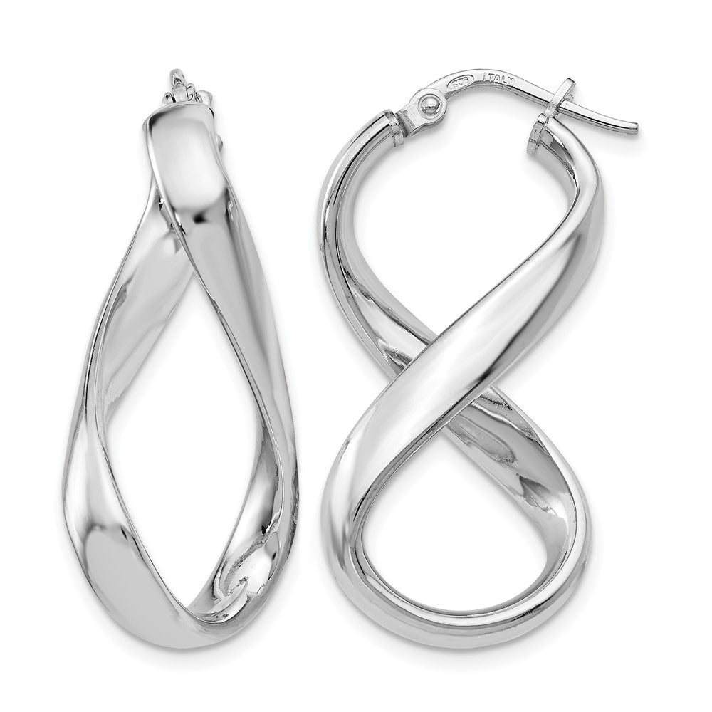 Sterling Silver Polished Twisted Hoop Earrings