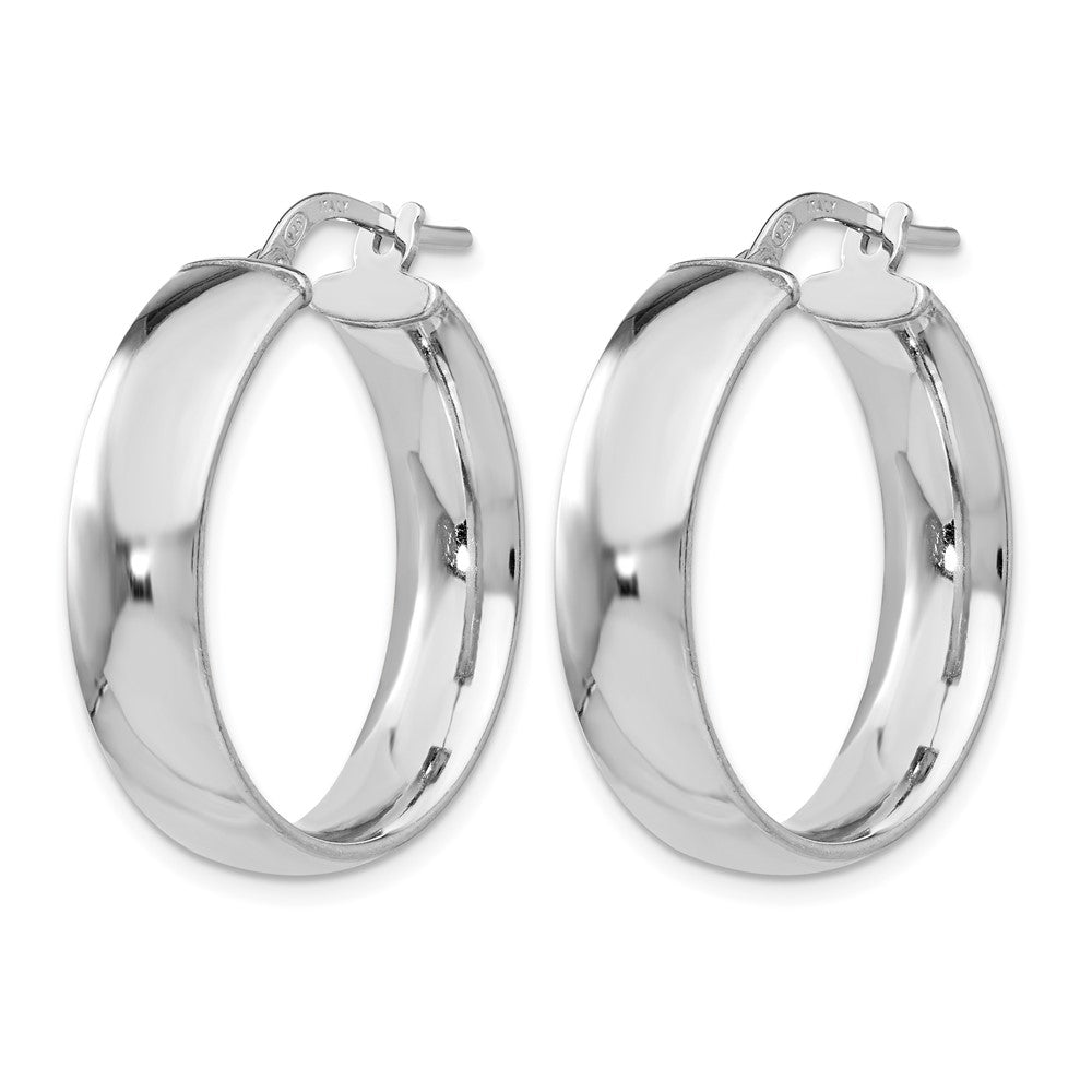 Sterling Silver Polished Hinged Hoop Earrings