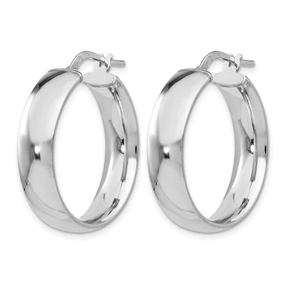 Sterling Silver Polished Hinged Hoop Earrings
