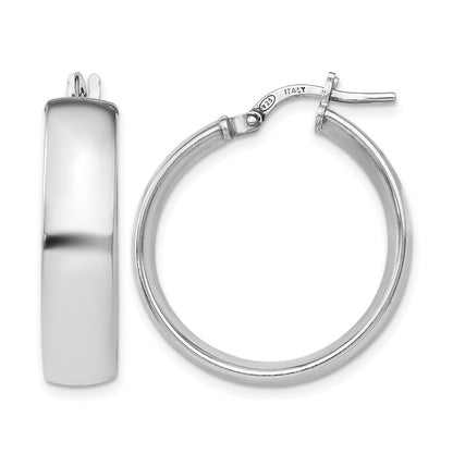 Sterling Silver Polished Hinged Hoop Earrings