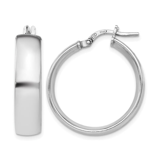 Sterling Silver Polished Hinged Hoop Earrings