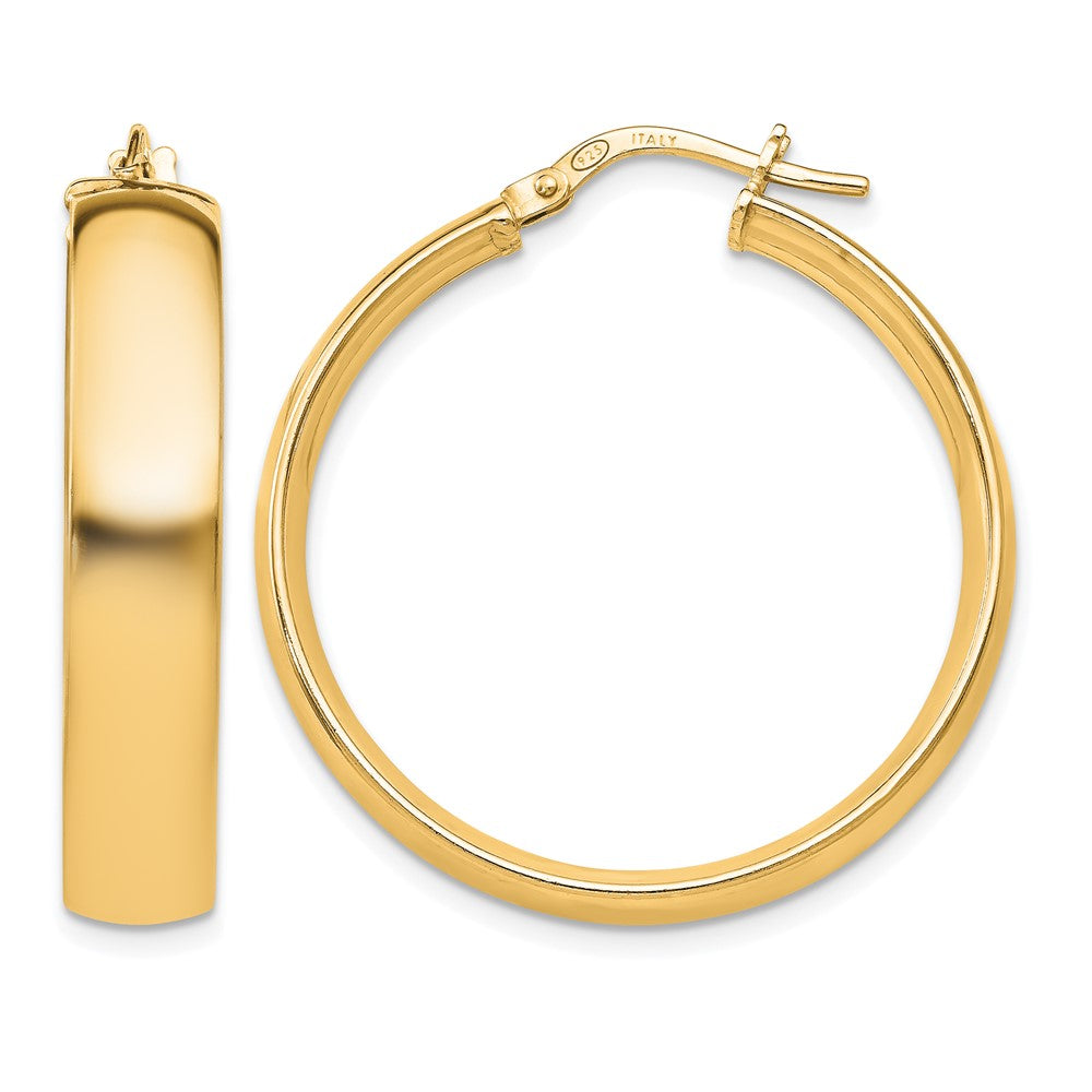 Sterling Silver Gold Tone Polished Hinged Hoop Earrings