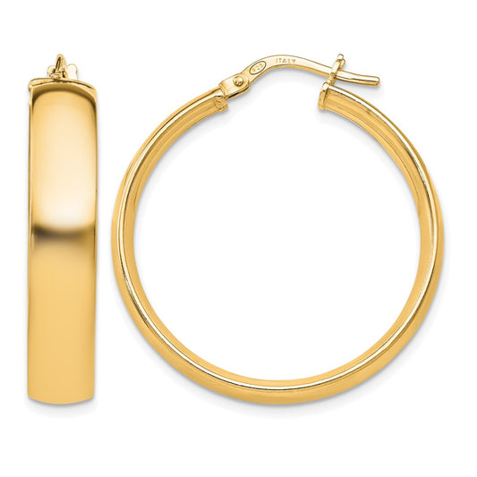 Sterling Silver Gold Tone Polished Hinged Hoop Earrings