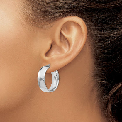 Sterling Silver Polished Hinged Hoop Earrings